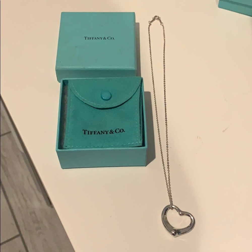 Tiffany’s open heart necklace large 18 inch